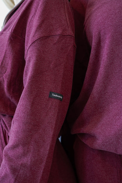 BURGUNDY SOFT ZIP-UP - HUG