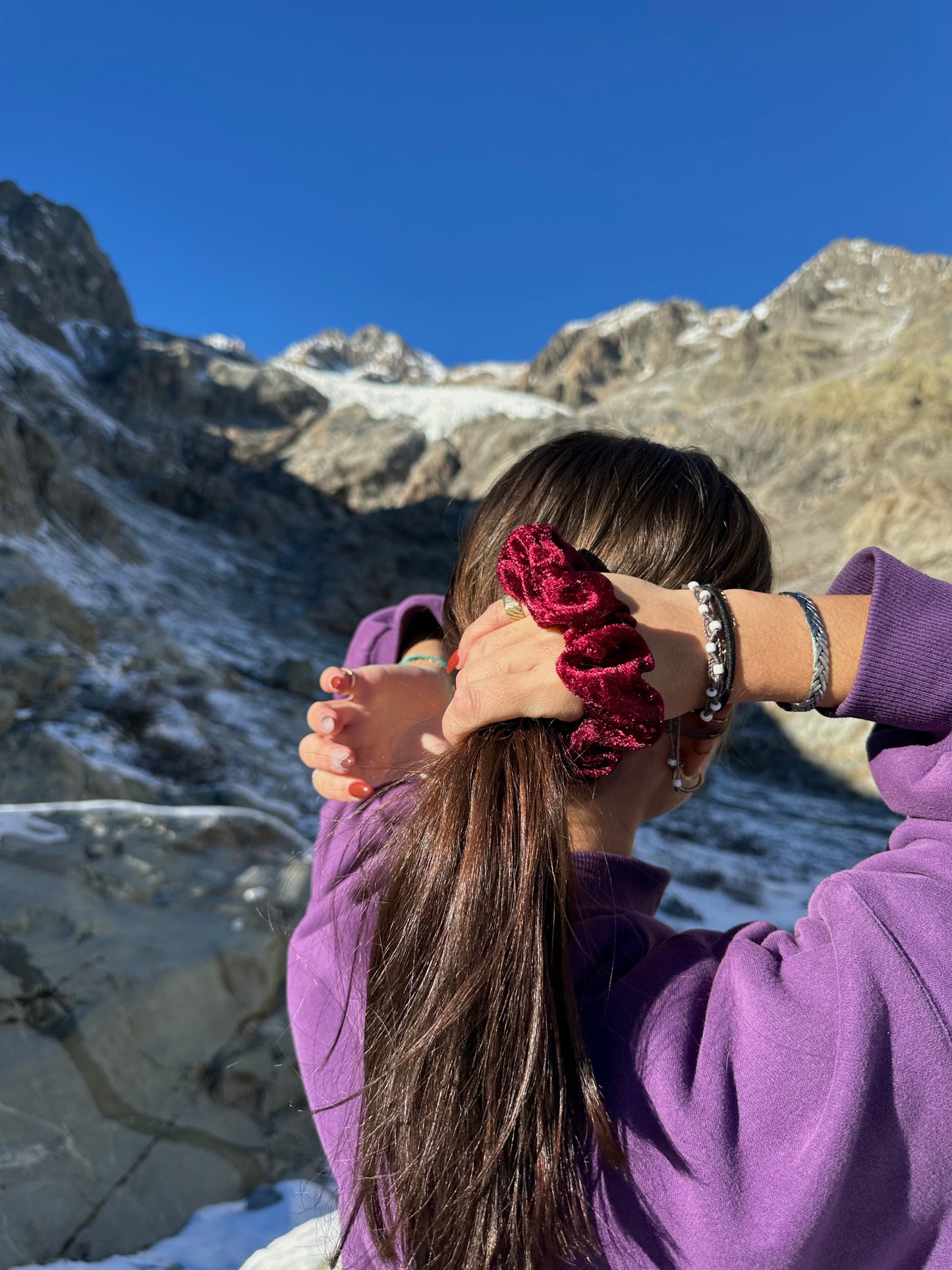 SCRUNCHIES ROUGE FONCÉ - COUSUS PAR CHLOÉ